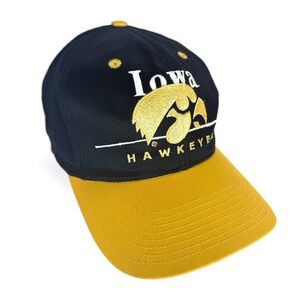 Vintage Iowa Hawkeyes Hat Late 90's Twins‎ Enterprise Snapback Black Yellow NCAA
